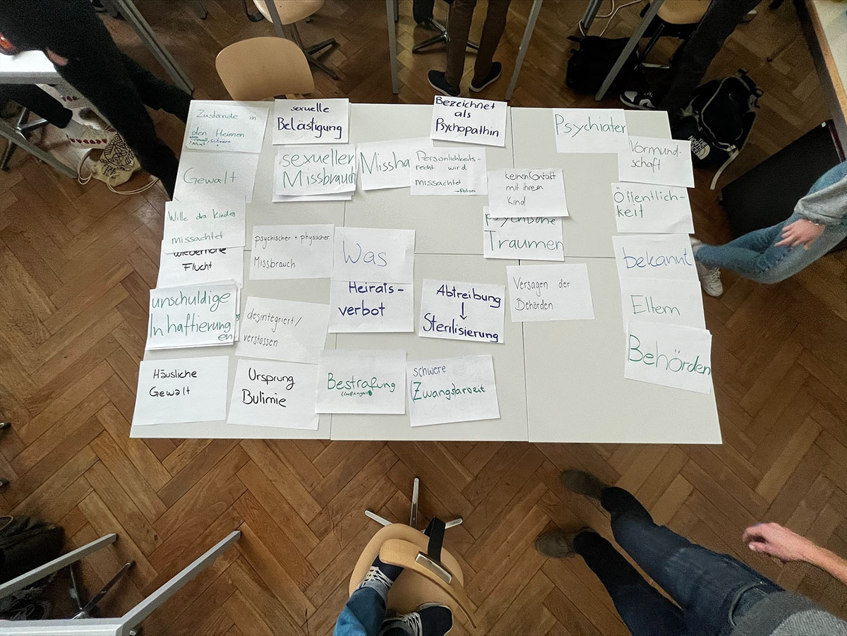 Notizen Schulprojekt Bern Kirchenfeld (Foto: Projektteam)